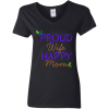PriscaJoy Proud Happy Leaf Ladies' 5.3 oz. V-Neck T-Shirt