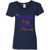 PriscaJoy Proud Happy Leaf Ladies' 5.3 oz. V-Neck T-Shirt