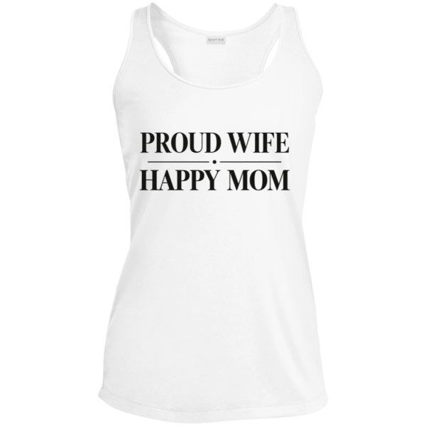 PriscaJoy Proud Happy Sport-Tek Ladies Performance Racerback Tank
