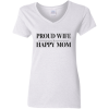 PriscaJoy Proud Happy Ladies' 5.3 oz. V-Neck T-Shirt