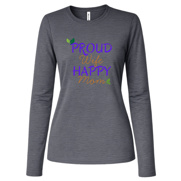 PriscaJoy Proud Happy Leaf Womens Jersey Long Sleeve Tee