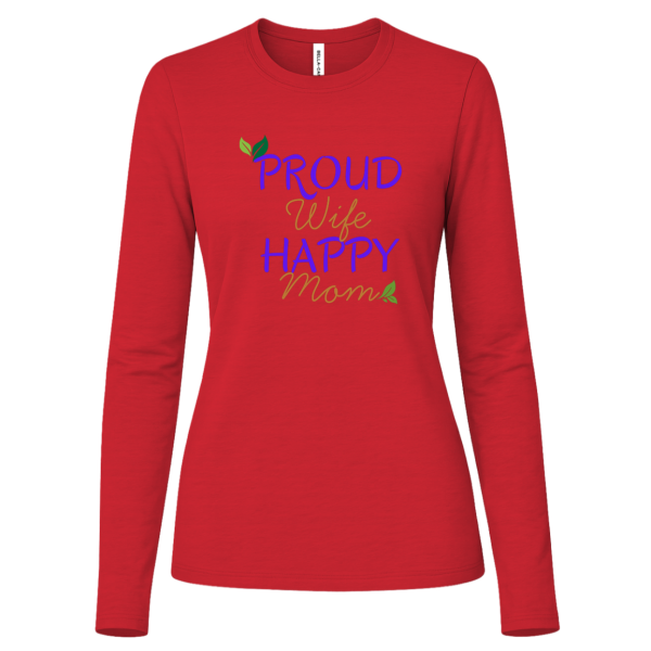 PriscaJoy Proud Happy Leaf Womens Jersey Long Sleeve Tee
