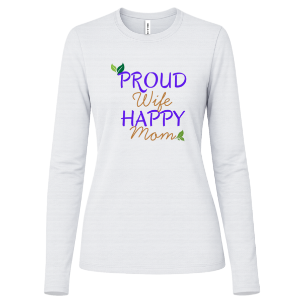 PriscaJoy Proud Happy Leaf Womens Jersey Long Sleeve Tee
