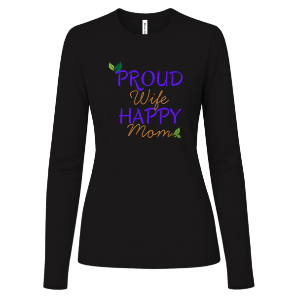 PriscaJoy Proud Happy Leaf Womens Jersey Long Sleeve Tee