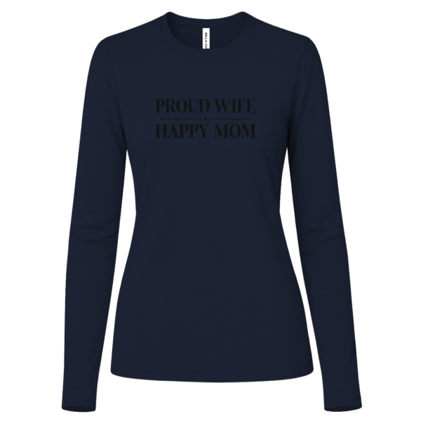 PriscaJoy Proud Happy Womens Jersey Long Sleeve Tee