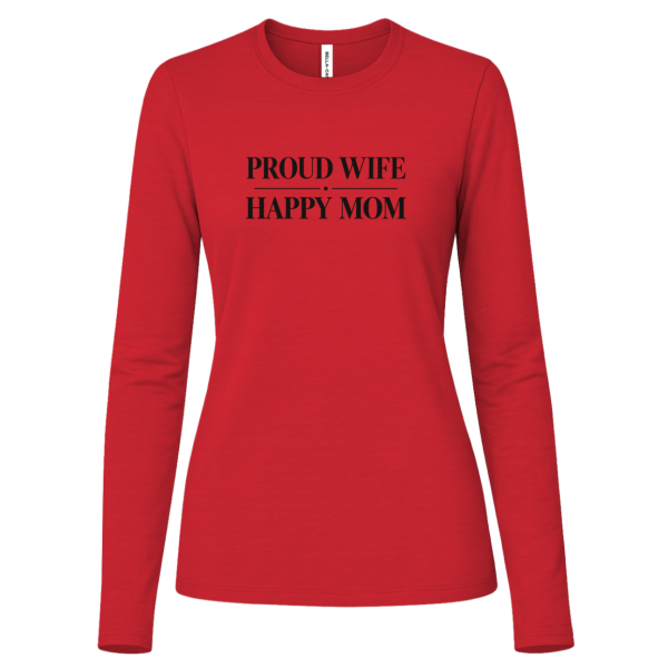 PriscaJoy Proud Happy Womens Jersey Long Sleeve Tee