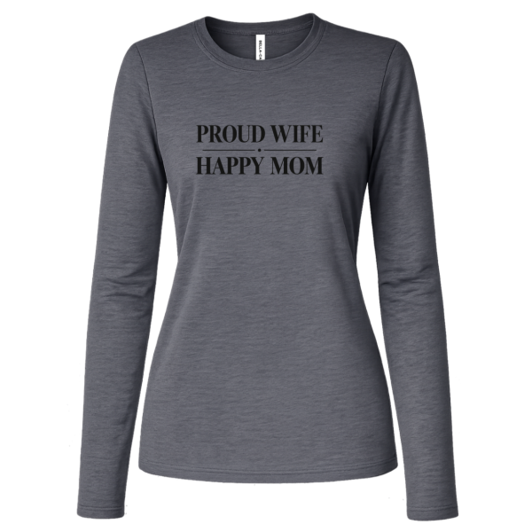 PriscaJoy Proud Happy Womens Jersey Long Sleeve Tee